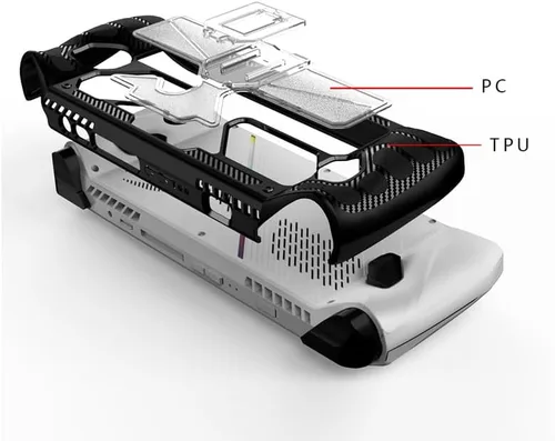 Vista 9 de Funda protectora para ASUS ROG Ally, funda de TPU para ASUS ROG Ally con soporte, incluye 2 protectores de pantalla de vidrio templado ASUS ROG