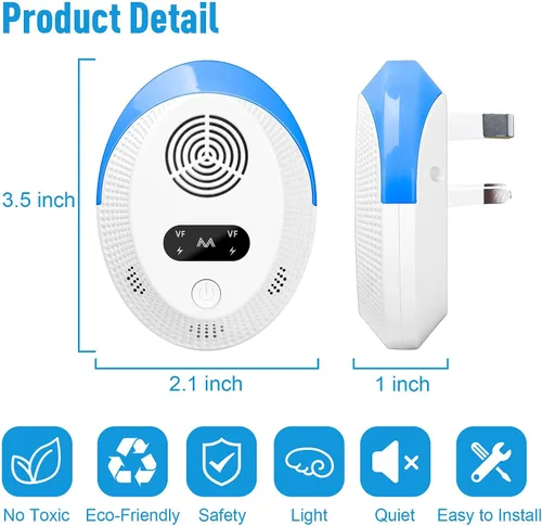 Vista 8 de 2026 Upgraded Mouse Repellent, Ultrasonic Pest Repeller, Home Indoor Pest Repellent for Insect, Roach, Spider, Ant, Bug, Rodent, Mouse, Bugs