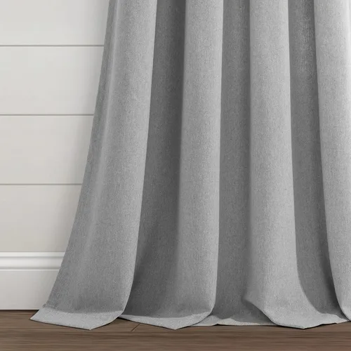 Vista 4 de Lush Decor Cortinas de ventana de mezcla de algodón teñido con borlas, estilo bohemio, estilo bohemio, a rayas, 42 pulgadas de ancho x 84 pulgadas