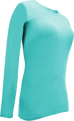 Vista 46 de Natural Uniforms Camiseta Under Scrub para mujer, cuello redondo, manga larga, paquete de 3, paquete múltiple de 3