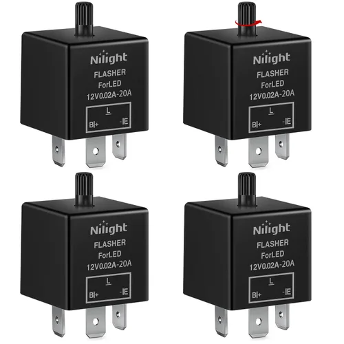 Vista 9 de Nilight 4 piezas relé intermitente ajustable de 2 pines, relé intermitente electrónico, 12V, corrige la señal de giro de motocicleta e intermitente