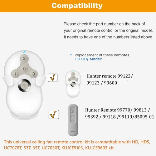 Vista 3 de Kit de control remoto universal para ventilador de techo