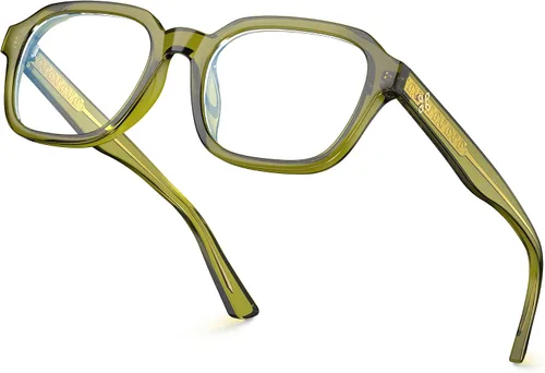 Vista 13 de VISOONE BENNETT - Gafas cuadradas de gran tamaño para computadora para ámbar (Amber Tortoise)