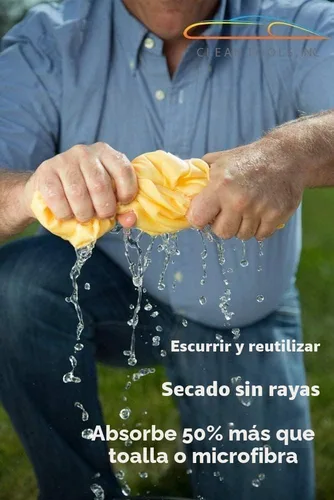 Vista 5 de La Gamuza sintética de secado, 27 pulgadas x 17 pulgadas Amortiguador, Agua (Aqua)