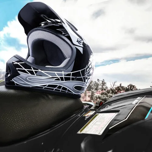 Vista 5 de SLMOTO - Casco DOT para niños y jóvenes de motocross, casco de motocicleta de calle, casco de bicicleta de tierra, motocross, ATV, casco con diseño