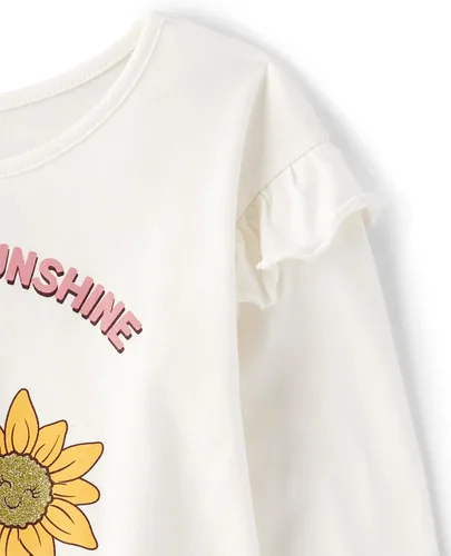 Vista 5 de The Children's Place Paquete de 4 camisas de moda de manga larga para bebé niña