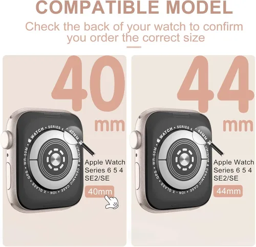 Vista 2 de Protector de pantalla para Apple Watch de 1.575 pulgadas SE Series 6/5/4, vidrio templado, cobertura completa, sin burbujas, película HD para iWatch