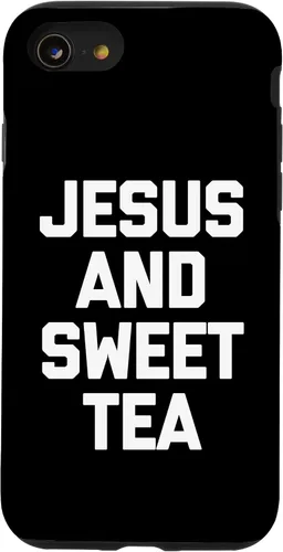 Vista 13 de iPhone 14 Jesus & Sweet Tea - Divertida funda de Jesús religioso cristiano católico
