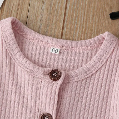 Vista 49 de Mameluco unisex de manga corta para bebé recién nacido, con botones, de una pieza, ropa de color sólido