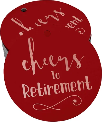 Vista 55 de Etiquetas de papel para colgar con texto en inglés "Cheers to Retirement Wall" (50 unidades)