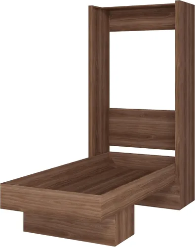 Vista 6 de Cama de pared Murphy Twin de fácil elevación en color negro con estante