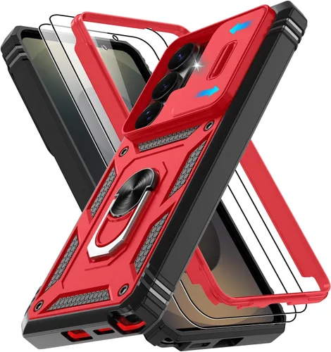Vista 285 de Gritup Funda para Google Pixel 6 con cubierta deslizante para cámara y protector de pantalla (2 unidades), soporte de anillo giratorio 360°, funda