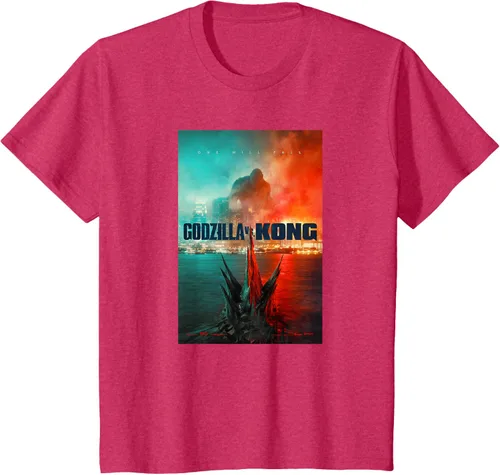 Vista 47 de Godzilla vs Kong - Camiseta oficial con póster, Negro