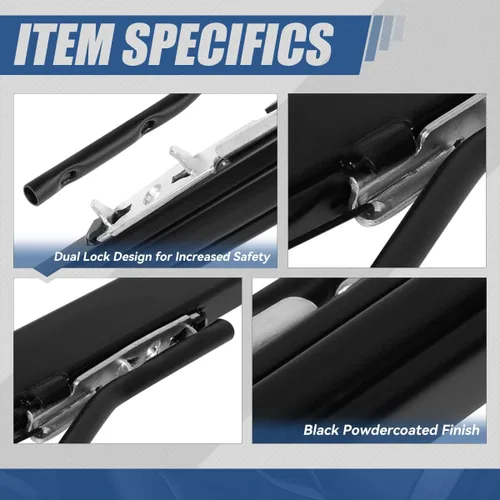 Vista 3 de Auto Dynasty Deslizadores de asiento, universal para asiento delantero de carreras, asiento de carreras, deslizador de doble bloqueo, lado