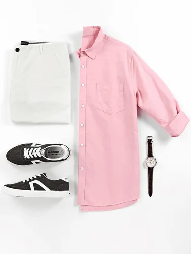 Vista 8 de JMIERR Camisa de vestir de manga larga con botones y lino de algodón para hombre