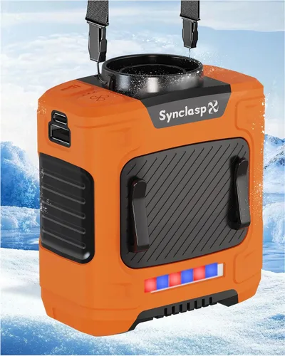 Vista 8 de Ventilador de cintura, ventilador recargable de clip de cinturón de 10000 mAh, flujo de aire turbo de 59 pies/s, 18500 rpm, 6 velocidades, hasta 35