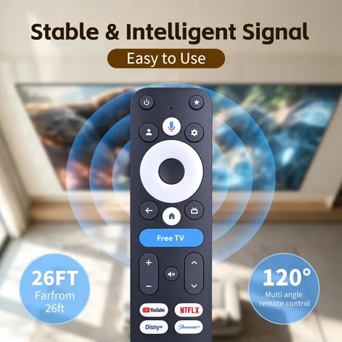 Vista 4 de Control remoto por voz para dispositivo de transmisión Onn 4K Pro 100135769 (2024) Android TV Box, para Onn Google TV 4K Pro/Plus