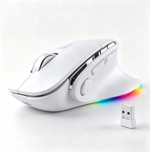 Vista 9 de Ratón ergonómico con Jigger, mouse inalámbrico vertical Bluetooth, mouse óptico recargable LED, portátil (BT5.2 o USB 2.4GHz) modo dual