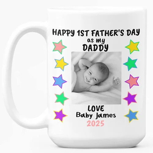 Vista 7 de Taza personalizada para papá por primera vez, taza de café para el primer día del padre, primera vez, regalo para papá nuevo, idea del día