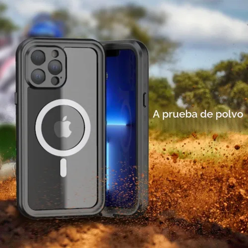 Vista 4 de Magsafe - Funda impermeable para iPhone 13 Pro Max, protector de pantalla integrado, protector de cuerpo completo, a prueba de golpes, a prueba