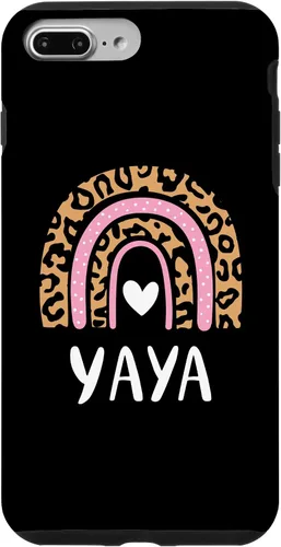 Vista 12 de Yaya Leopard Print Rainbow Cute Mothers Day Funny Yaya Case for iPhone 16