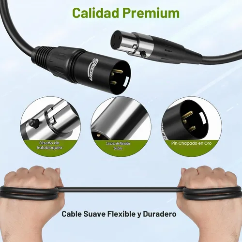 Vista 2 de Elecan Adaptador de cable de micrófono XLR macho a mini XLR hembra (TA3F) de 3 pines, paquete de 2 unidades para cámara Blackmagic Pocket Cinema