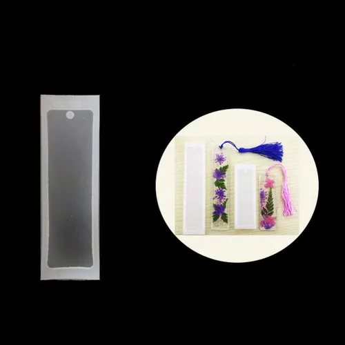 Vista 5 de Molde rectangular de silicona para marcapáginas de resina epoxi, kit de moldes transparentes de silicona para manualidades, herramientas para hacer