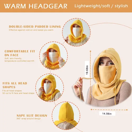 Vista 3 de Imilan Balaclava Cold Weather Windproof Face Mask Warm Fleece Ski Mask for Men and Women Motorcycle Bike Cycling Neck Warmer