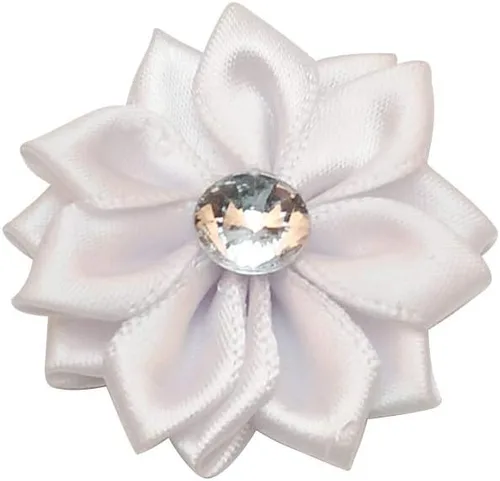 Vista 6 de Chenkou Craft 40 piezas de flores de cinta de raso con perlas de boda DIY apliques (Multi)