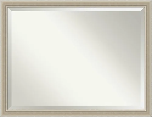 Vista 7 de Amanti Art Espejo de baño de madera, espejo de pared plateado Mezzo para usar como espejo de tocador de baño sobre fregadero (23.5 x 19.5 pulgadas)
