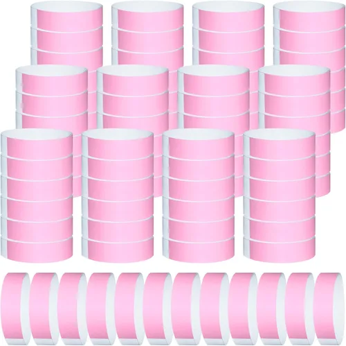 Vista 12 de 1200 piezas de pulseras de papel de plástico para eventos, pulseras de color neón para conciertos, pulseras de identificación, pulseras de papel