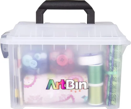 Vista 4 de ArtBin 6815AG Mini Sidekick Estuche de transporte, organizador portátil de arte y manualidades con asa, [1] estuche de almacenamiento de plástico