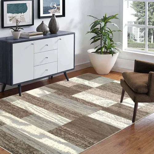 Vista 12 de Superior - Alfombra de pasillo, reverso de yute, moderna, geométrica, para dormitorio, oficina, sala de estar, entrada, suelo de madera dura