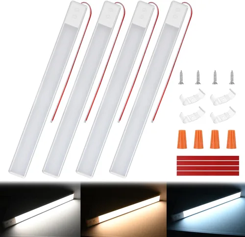 Vista 17 de Nilight 2 luces LED para interiores de 12.5 pulgadas, 10 W, 96 LED, 3 colores regulables (3100 K-6500 K) con función de memoria, luces de techo de 3