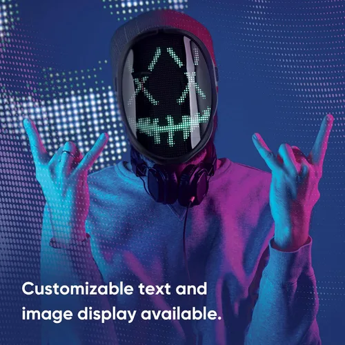 Vista 4 de CHEMION Máscara LED con aplicación Bluetooth, máscara facial LED para adultos, niños, máscara facial digital para fiestas de cumpleaños, conciertos