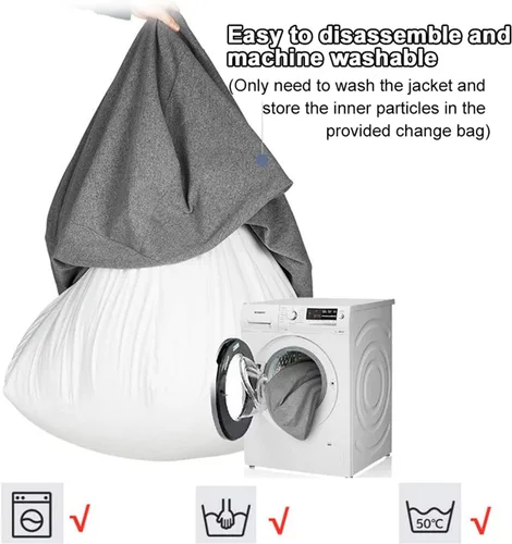 Vista 7 de Sofa Lazy Sack - Funda para puf con funda para reposapiés y funda de almohada cómoda (no contiene relleno), sofá gigante para dos personas