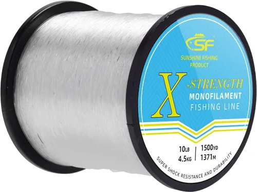 Vista 9 de SF - Línea de pesca monofilamento premium, carrete X-Strong de nailon mono material, línea líder para agua salada y agua dulce