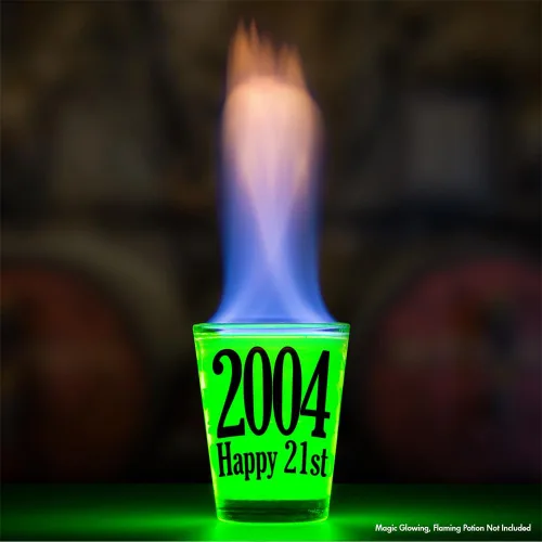Vista 3 de Make Em Laugh 2004 Vaso de chupito de cumpleaños feliz número 21 - Celebra el cumpleaños número 21 - Regalos de cumpleaños perfectos para él o ella