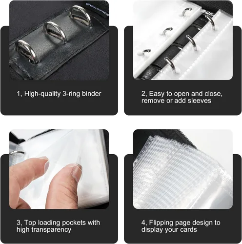 Vista 3 de GEAoffice Mini carpeta de tarjetas coleccionables de 1 bolsillo con Negro-1 bolsillo