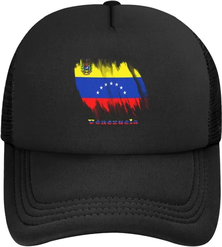 Vista 2 de Gorra de béisbol de malla para papá, gorra de camionero ajustable, unisex, color negro