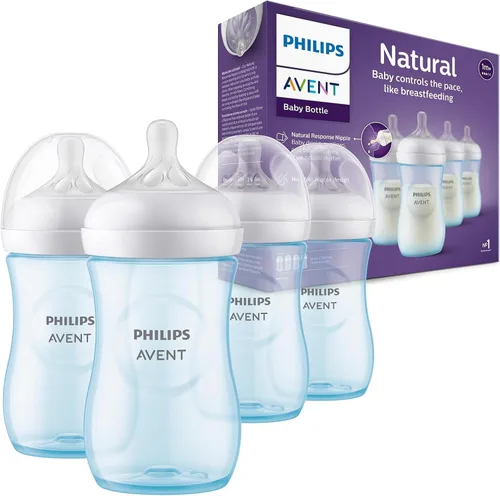 Vista 20 de Philips Avent - Biberón natural con boquilla de respuesta natural, azul, 4 onzas, paquete de 4, SCY900/24