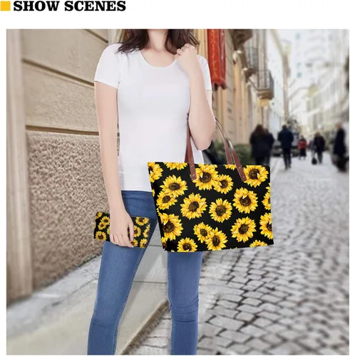 Vista 6 de Coloranimal Bolso de mano con asa superior para mujer, bolso cruzado grande, bolso largo para regalo