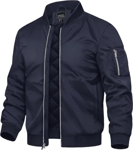 Vista 11 de TACVASEN Chaquetas bomber para hombre, chaqueta acolchada térmica, resistente al agua, abrigos de invierno cálidos