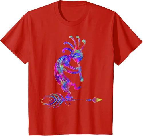 Vista 3 de Native American Kokopelli With Feather 2 - Camiseta Fan Fun, Negro, S