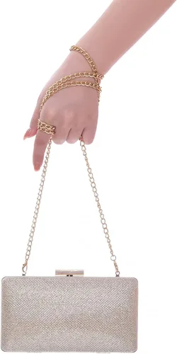 Vista 6 de Bolso de mano de noche con purpurina brillante para boda fiesta de graduación elegante bolso cruzado de hombro