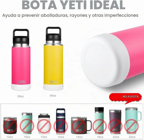 Vista 2 de Funda de silicona para botellas de agua YETI, Owala, bota inferior para YETI de 26 onzas, cubierta de bota para Owala de 32 onzas, accesorios