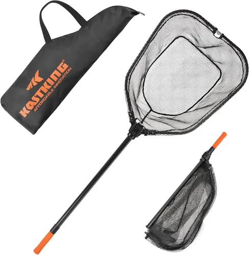 Vista 11 de KastKing Red de pesca Brutus, red de aterrizaje de peces plegable y extensible, red de pesca ligera y portátil con mango de espuma EVA suave
