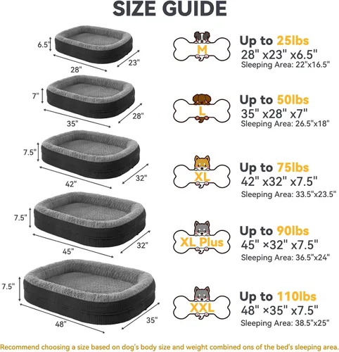 Vista 6 de JOEJOY Cama ortopédica para perros medianos, cama para mascotas de espuma viscoelástica con laterales de refuerzo, forro impermeable, funda
