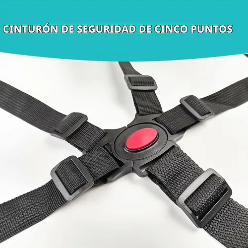 Vista 2 de Cinturón de seguridad ajustable para bebé, arnés de seguridad de 5 puntos, cinturón de seguridad ajustable para silla alta y silla de paseo