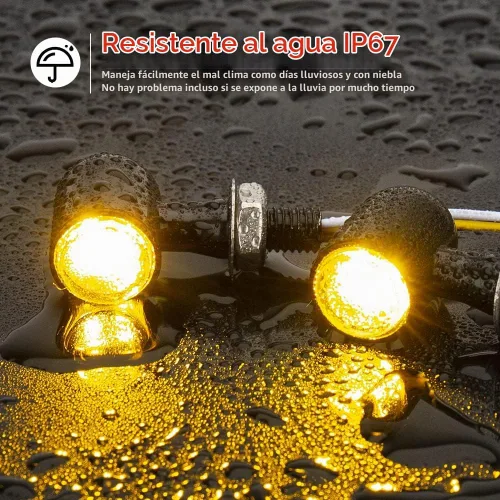 Vista 5 de Intermitentes LED para Motocicleta Mini Señales Giratorias Pequeñas Luz Indicadora Micro Delantera Trasera Compatible con Harley Davidson Honda